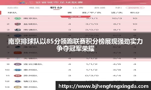 南京排球队以85分领跑联赛积分榜展现强劲实力争夺冠军荣耀